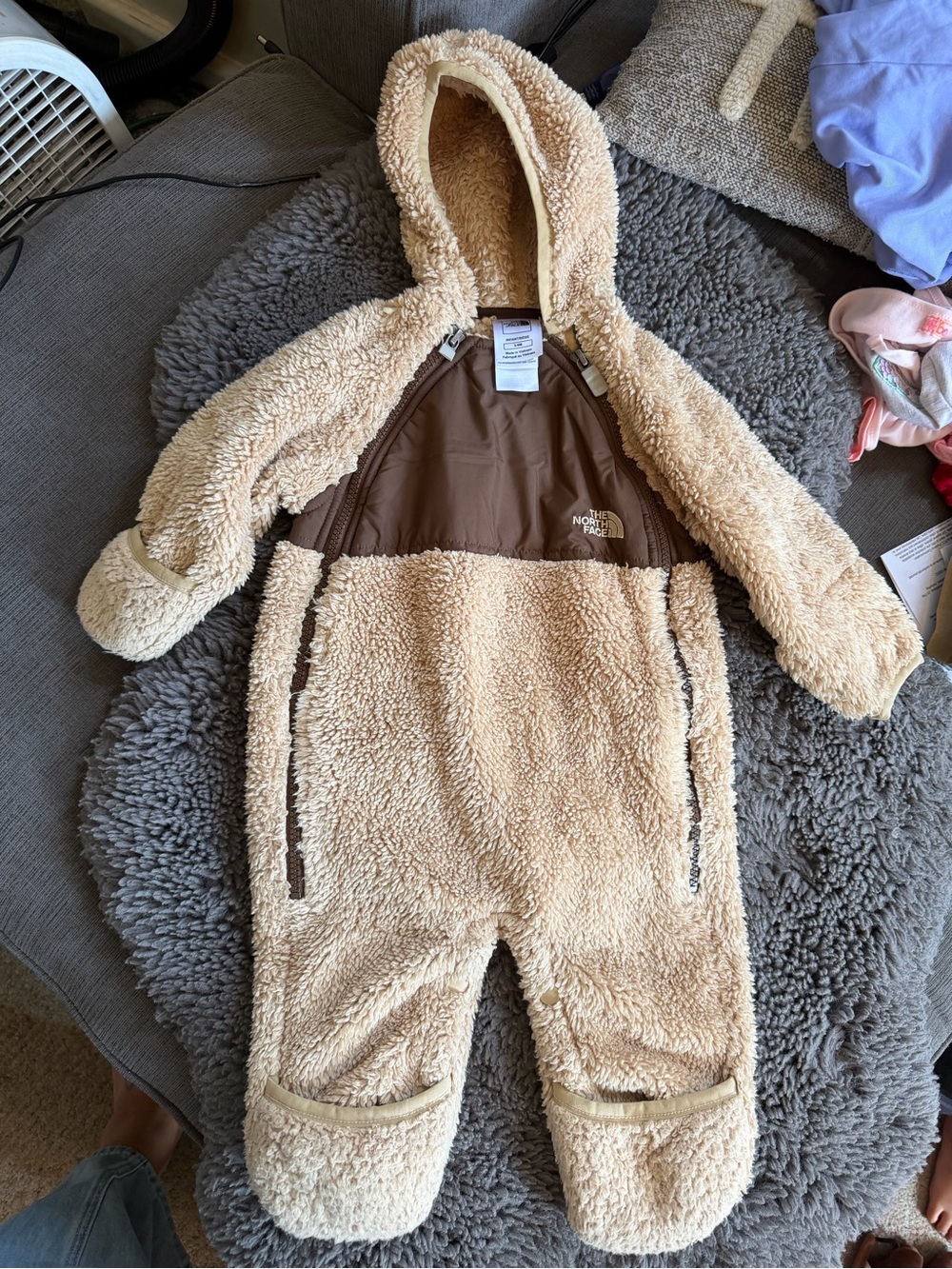 The North Face Beige Sherpa Baby One-Piece size 3-6 months